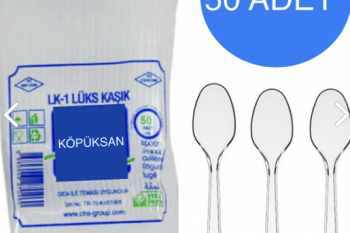 Plastik kaşık kaliteli lüx köpüksan 50 adet 02