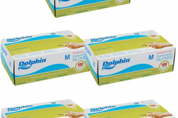 Dolphin Beyaz Lateks Eldiven Pudralı (m) 100lü Paket 5 Adet